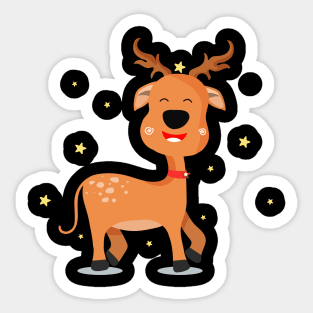 Reindeer Christmas Sticker